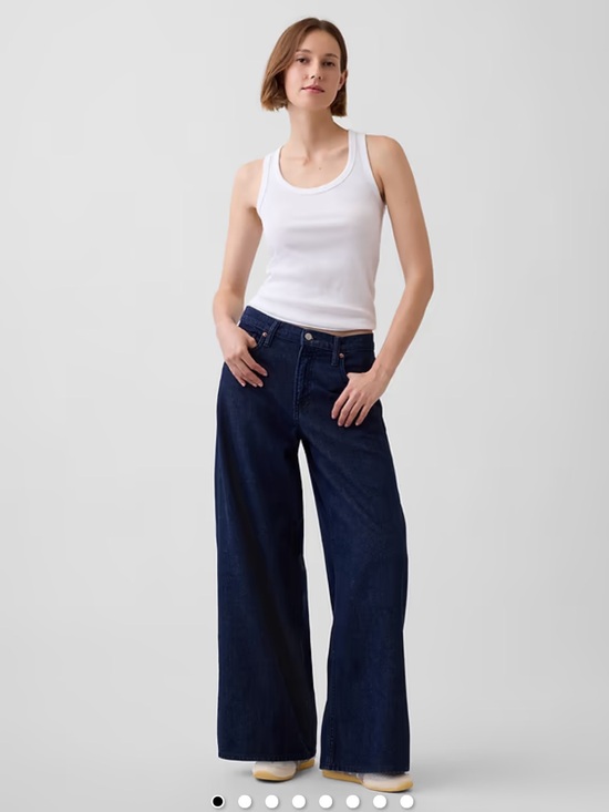 GAP Denim - GAP Mid Rise Ultra Soft Baggy Jeans Woman 32/14 TALL Blue Lyocell Slouchy 2024
